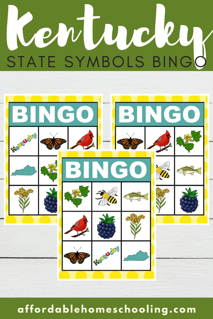 Use this printable Kentucky State Symbols Bingo game to introduce or review interesting facts about Kentucky. This set includes six boards!