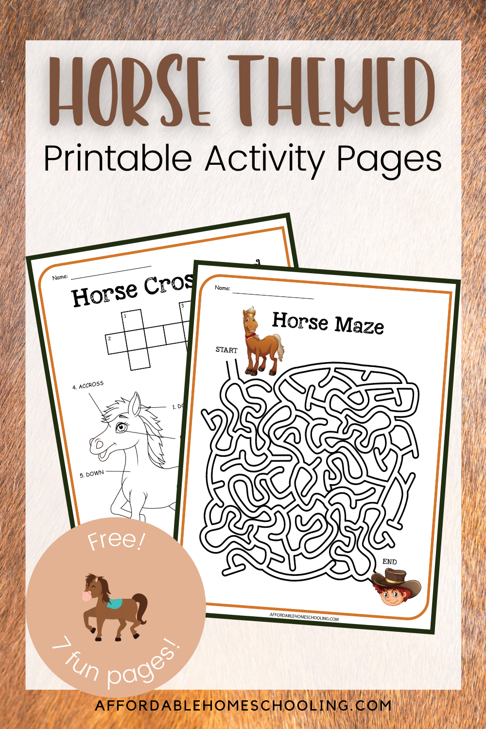free printable spanish worksheets for kindergarten horses