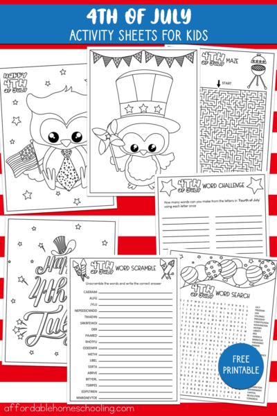 Free Printable 4th of July Activity Pages for Kids of All Ages