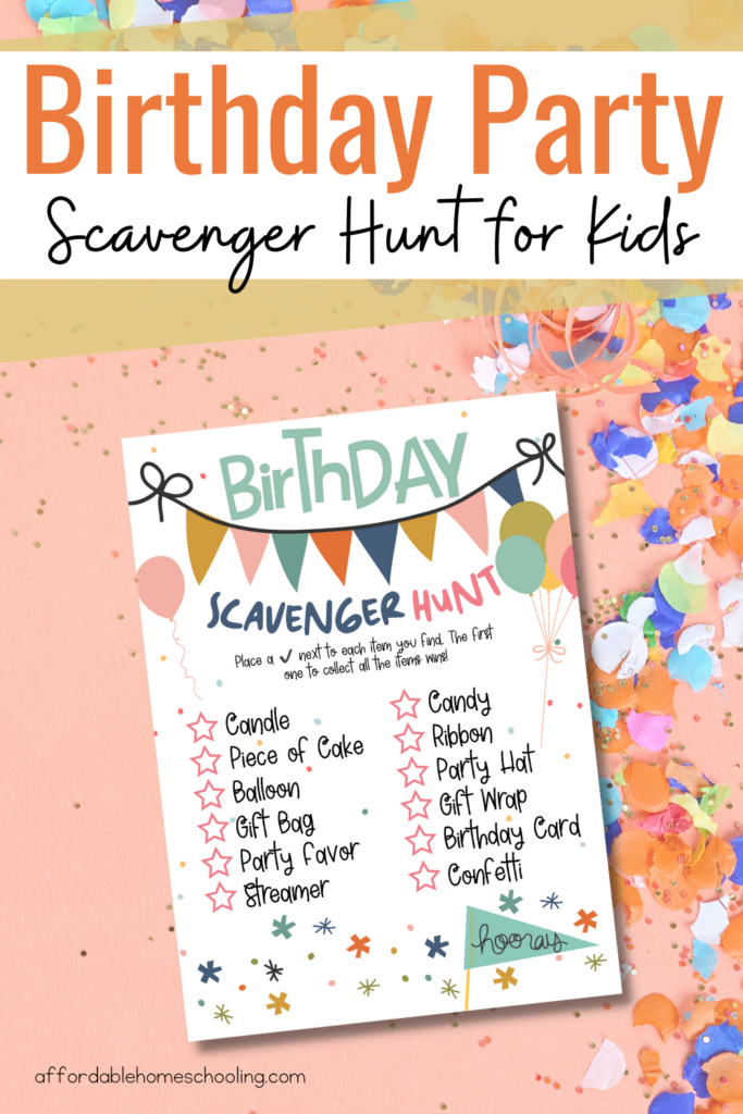 Free Printable Birthday Scavenger Hunt for Kids