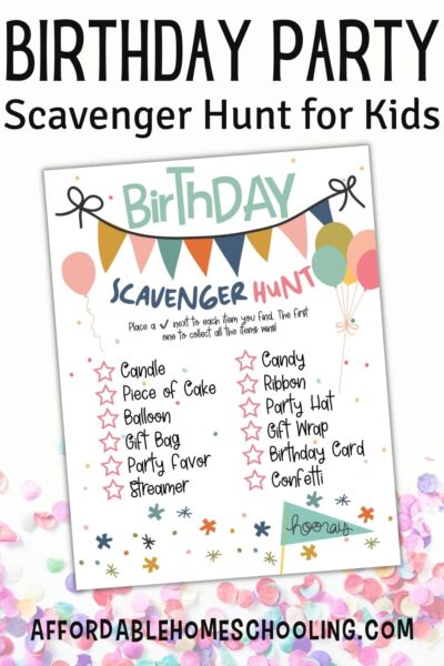 Free Printable Birthday Scavenger Hunt for Kids