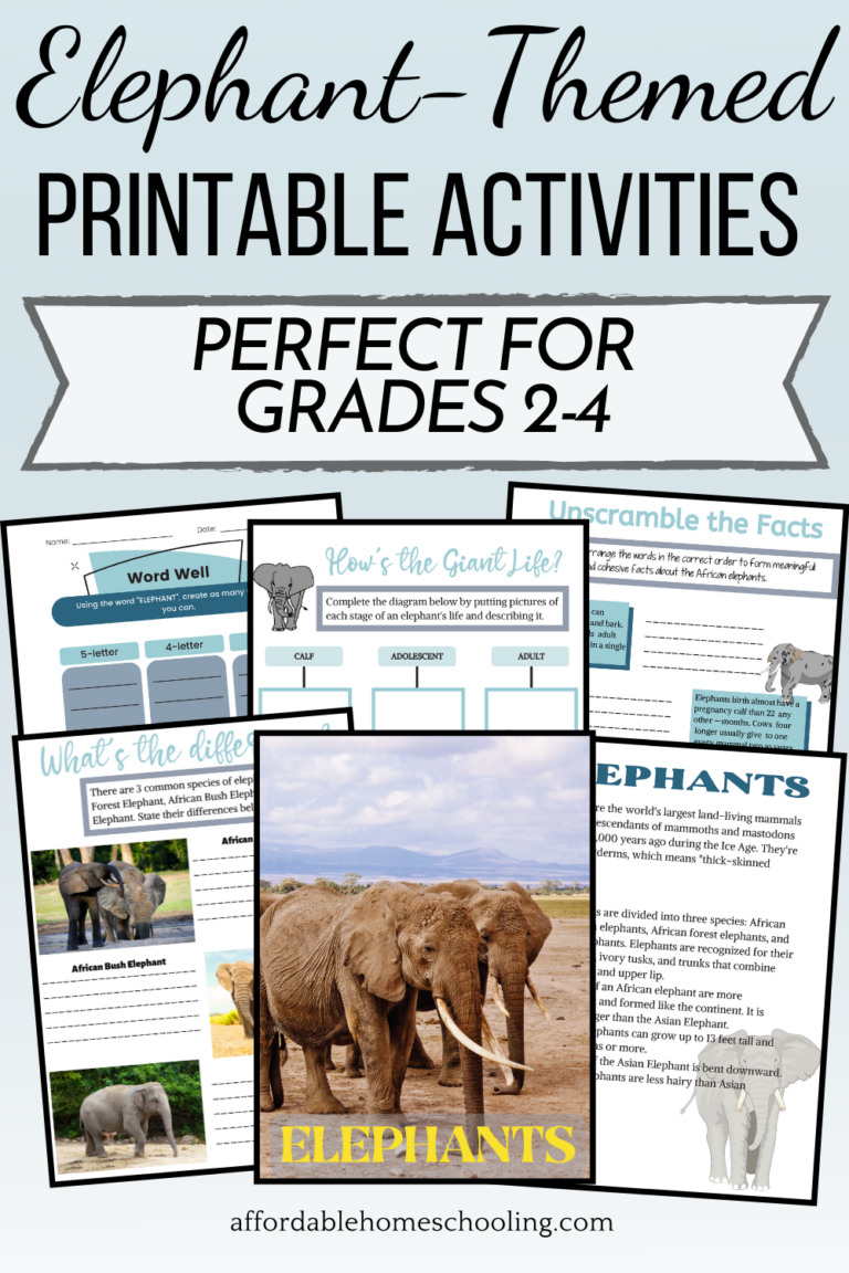 Printable Elephant Activities for Kids