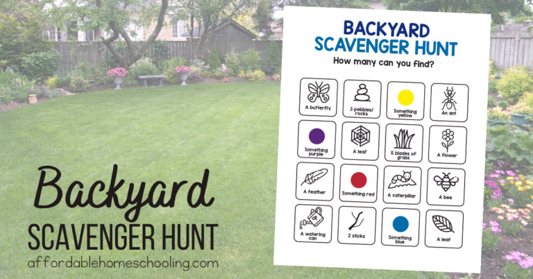Free Printable Backyard Scavenger Hunt for Kids of All Ages
