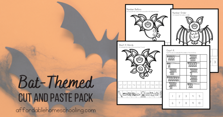 Free Printable Bat Cut and Paste Activities for Kindergarten