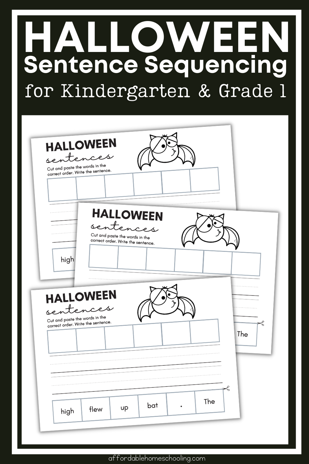 Printable Halloween Sentence Sequencing Worksheets