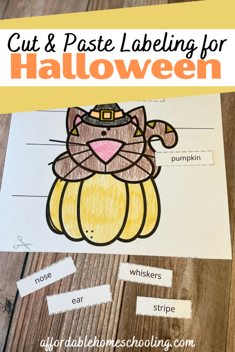 Halloween Labels Cut and Paste Worksheets