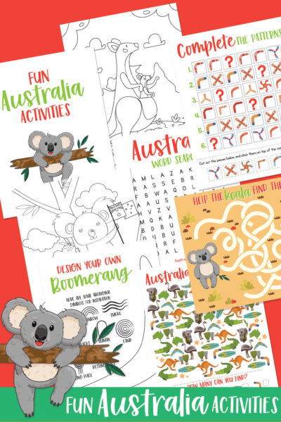 Free Printable Australia Activities for Kids Ages 3-10