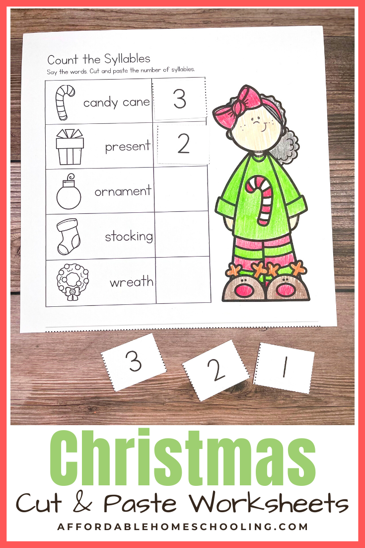 Cut and Paste Christmas Worksheets