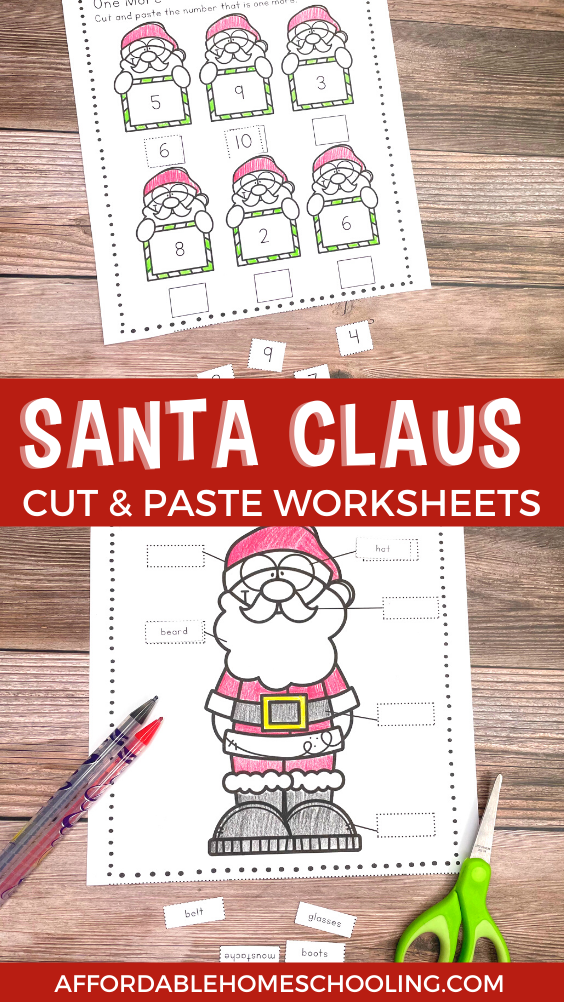 Santa Cut and Paste Worksheets