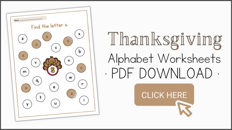 Free Printable Do a Dot Thanksgiving ABC Worksheets