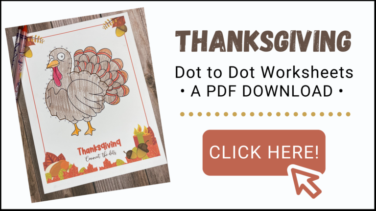 Free Thanksgiving Dot to Dot Printables for Kids