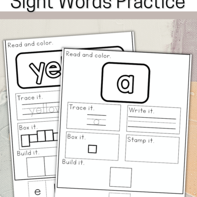 Sight Word Cut and Paste Worksheets