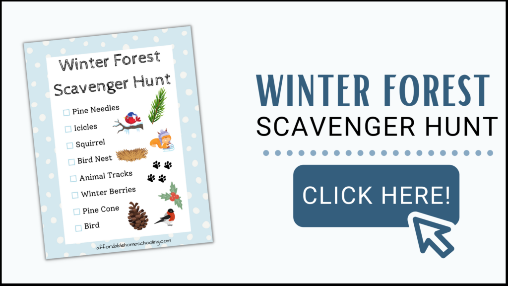 Free Winter Forest Scavenger Hunt Printable for Kids