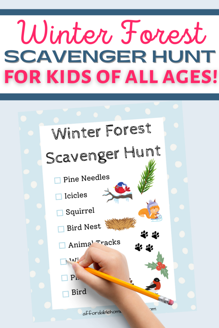 Winter Forest Scavenger Hunt Printable