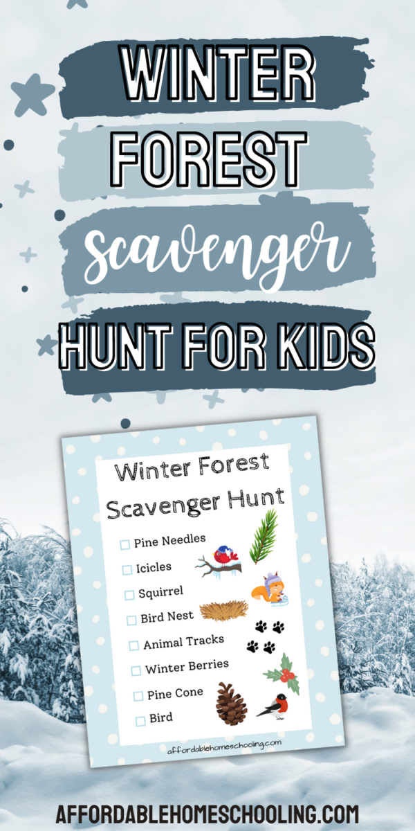 Free Winter Forest Scavenger Hunt Printable for Kids