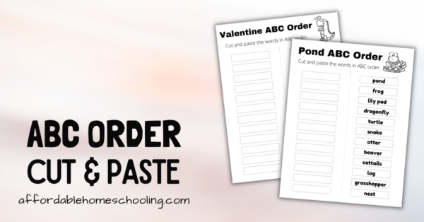 Free Printable ABC Order Cut and Paste Worksheets