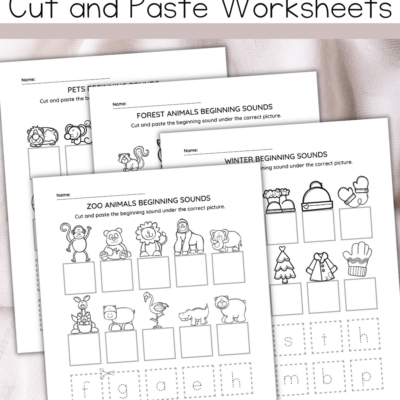 Beginning Sounds Cut and Paste Worksheets