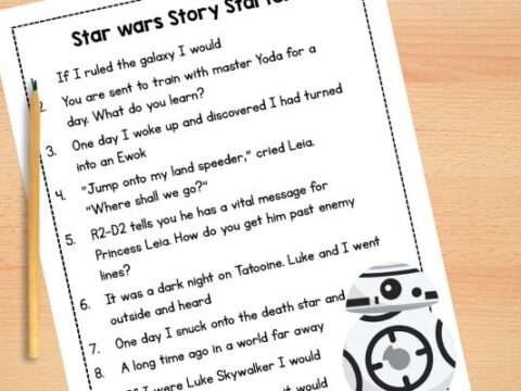 Image for Star Wars Printable Writing Prompts for Kindergarten