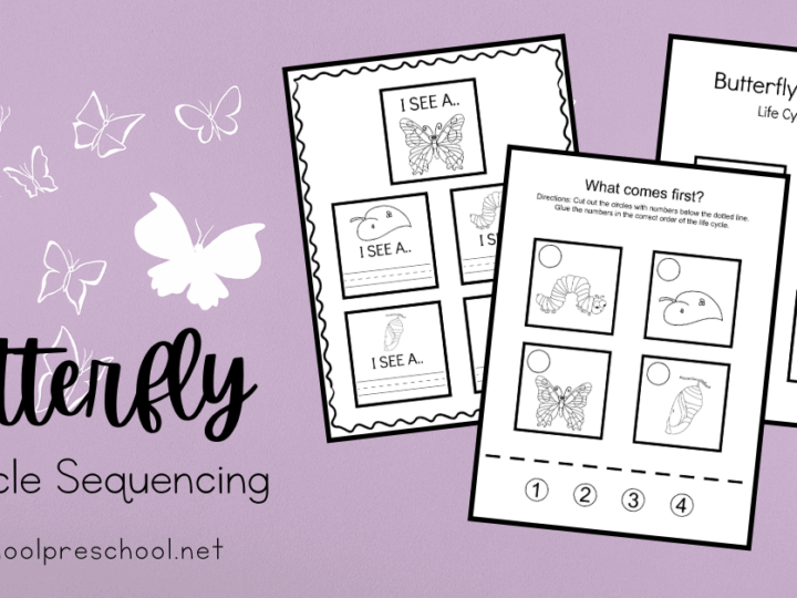 Image for Printable Life Cycle of a Butterfly Activities for Preschool