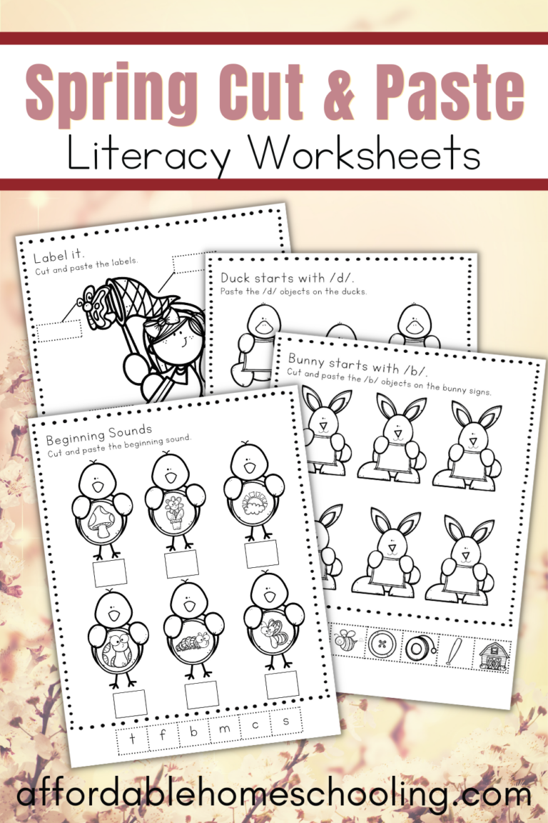 Spring Cut and Paste Worksheets