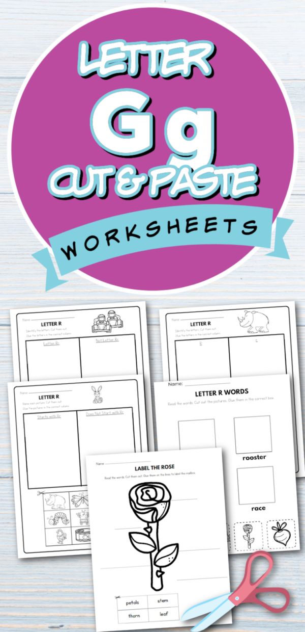 Letter G Cut and Paste Worksheets