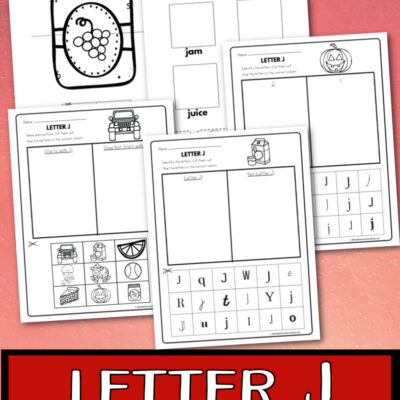 Letter J Cut and Paste Worksheets