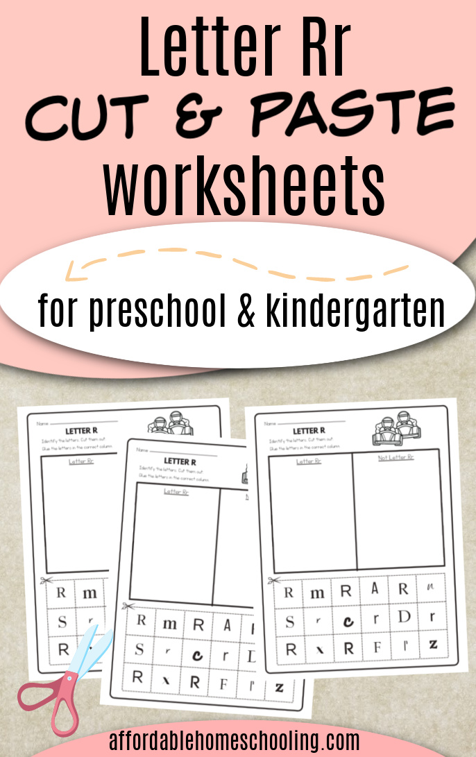 Letter R Cut and Paste Worksheets