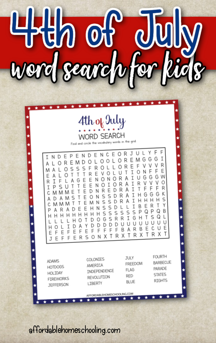 Free Fourth of July Word Search