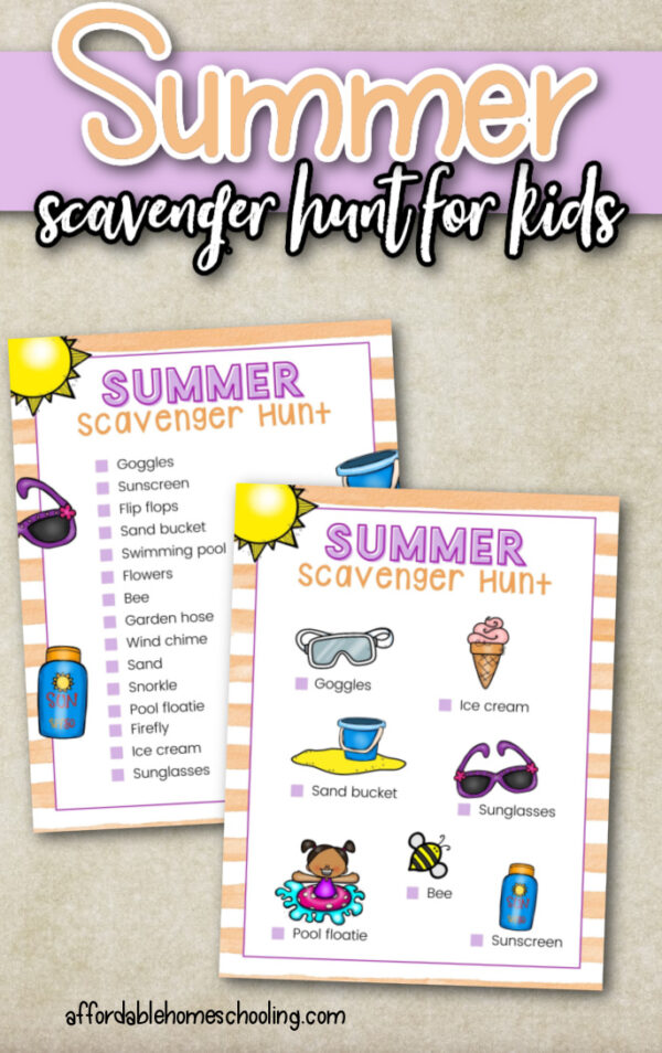 Free Printable Summer Scavenger Hunt for Kids