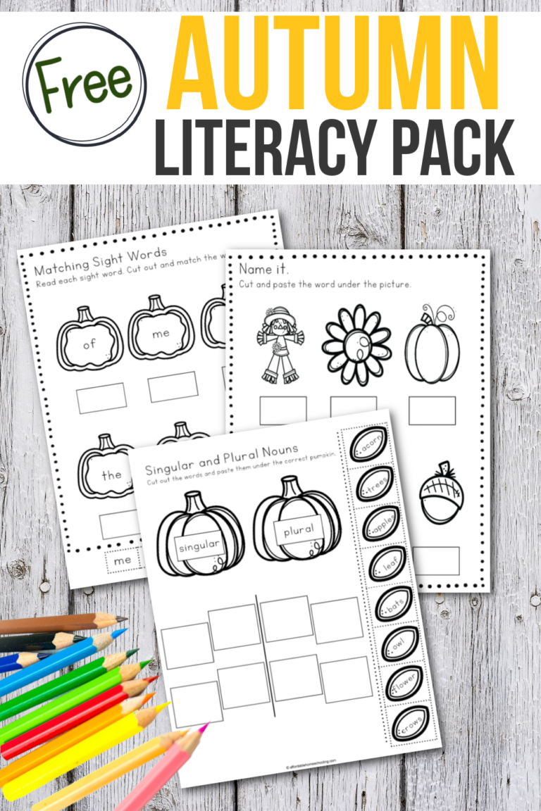 Free Fall Cut and Paste Worksheets
