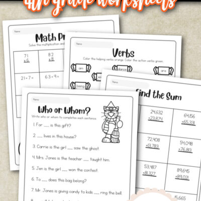 Free Halloween Worksheets for 4th Grade