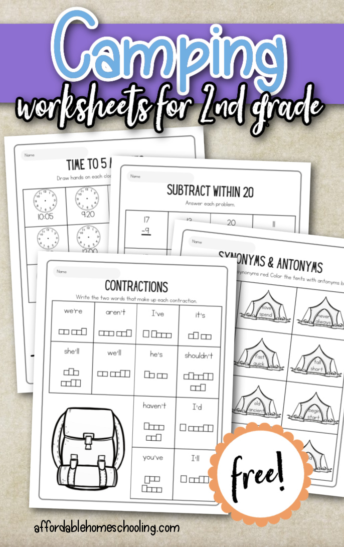 Camping Worksheets for Second Grade
