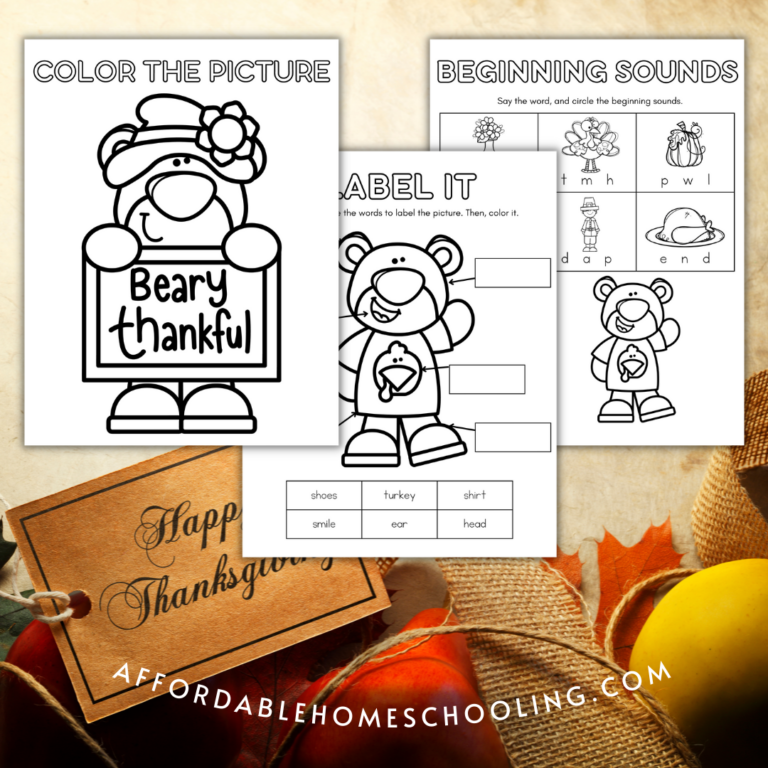 Free Printable Thanksgiving Kindergarten Worksheets