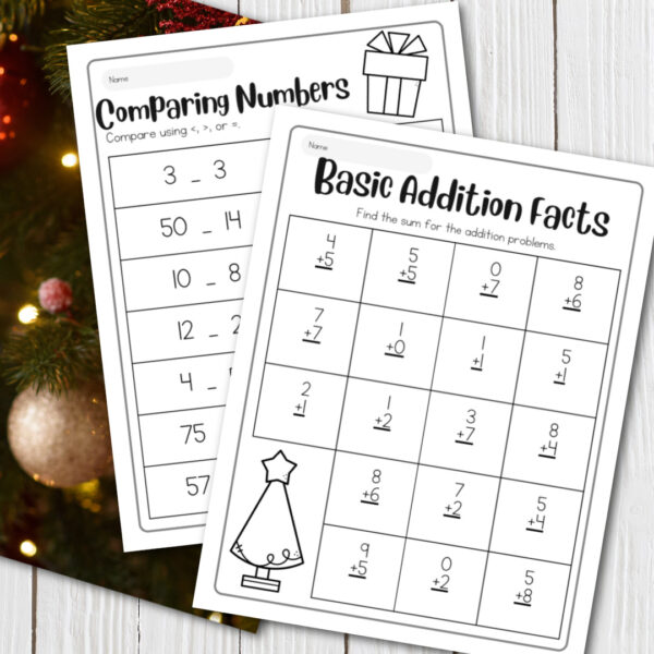Free Christmas Worksheets for First Grade