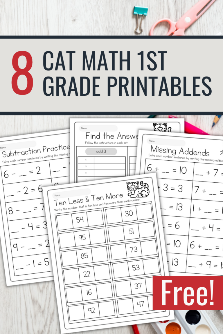 Cat Math Worksheets