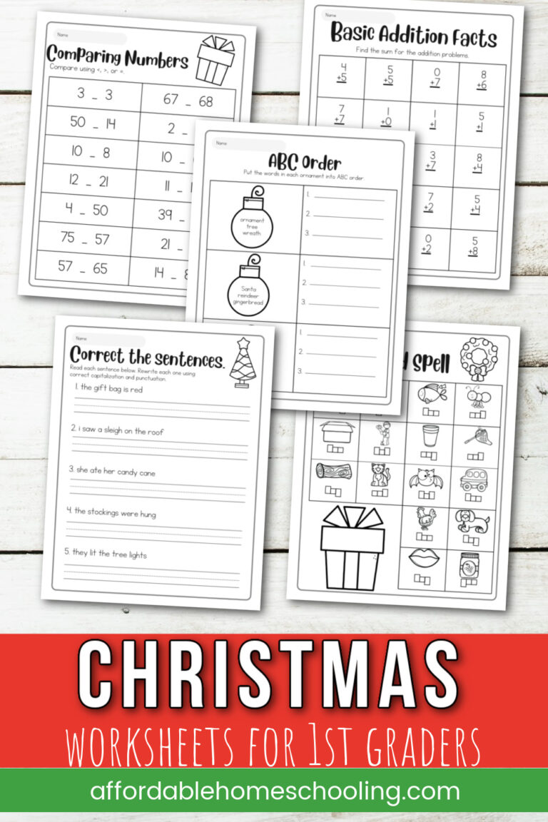 Free Christmas Worksheets for First Grade