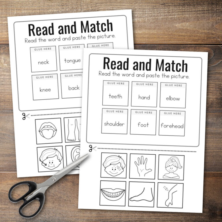 Free My Body Parts Printables for Young Learners