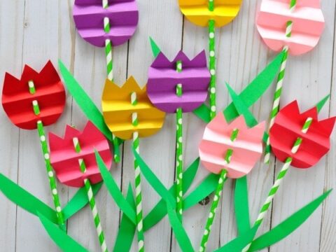 Image for Pretty Paper Straw Tulip Craft