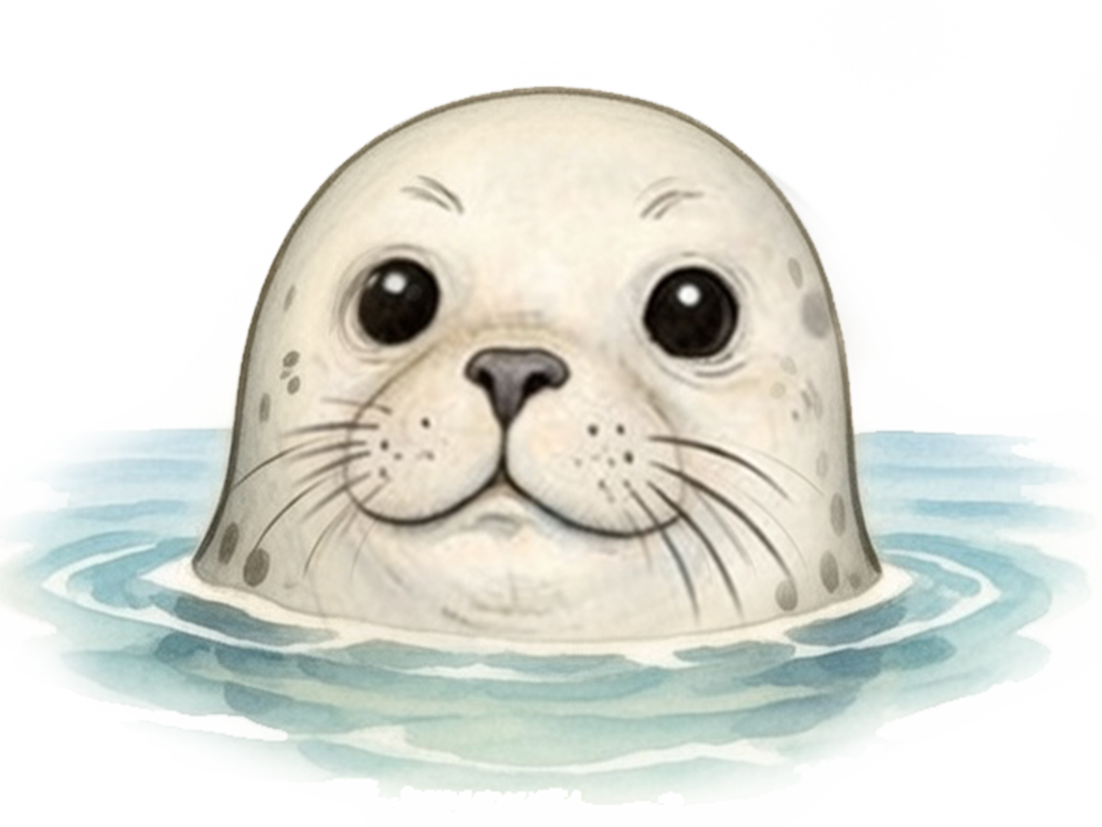 Pebble the Seal looking out of the water